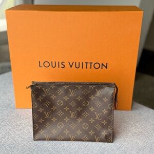 Louis Vuitton Brown Monogram Toiletry Bag with Iconic Design